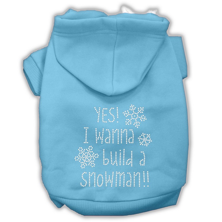 Yes! I want to build a Snowman Rhinestone Dog Hoodie Baby Blue XXL